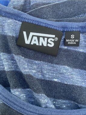 Vans Navy and Heather Blue Striped Crew Tee